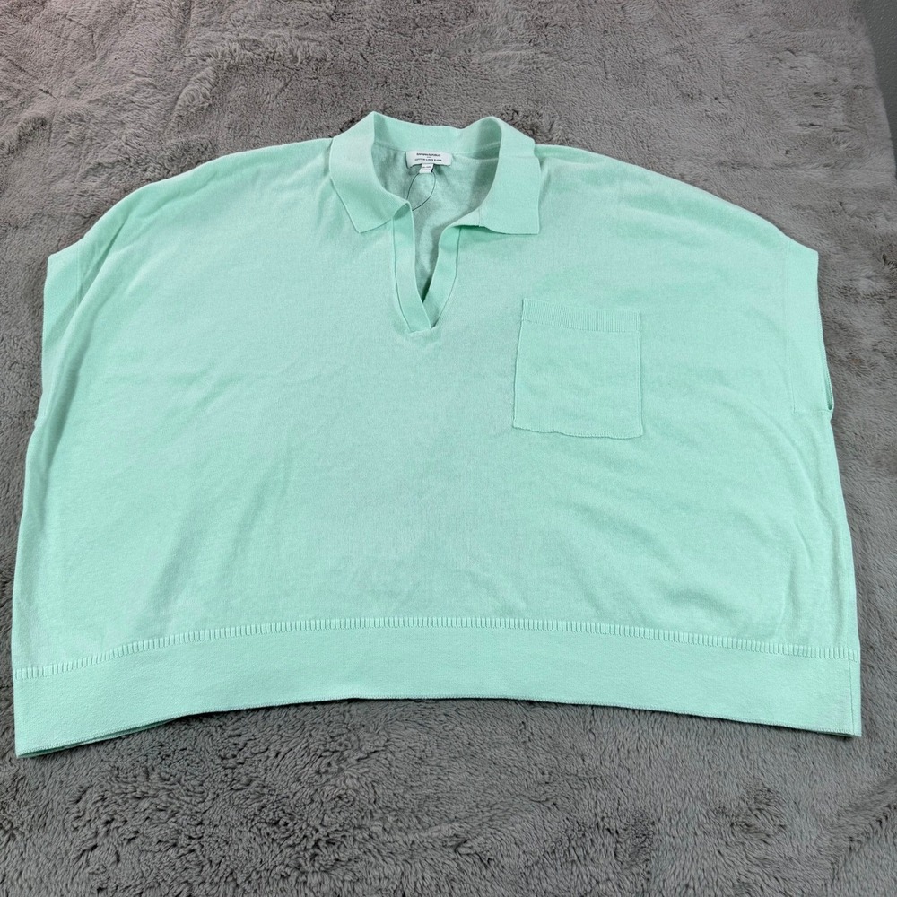 NWOT Banana Republic Women Polo Top XL/XXL Linen Oversized Johnny-Collar Sweater - Picture 8 of 9